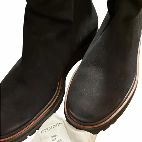 Paul Green $500 NEW NOBU ZIP-UP BOOT BLACK NUBUCK SLOUCHY PLATFORM 8.5 (TC19)