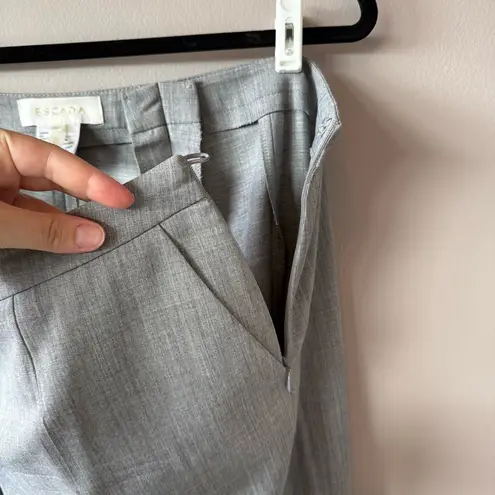 Escada Women’s Light Grey Wool Side ZipTrousers Size 42 Gray