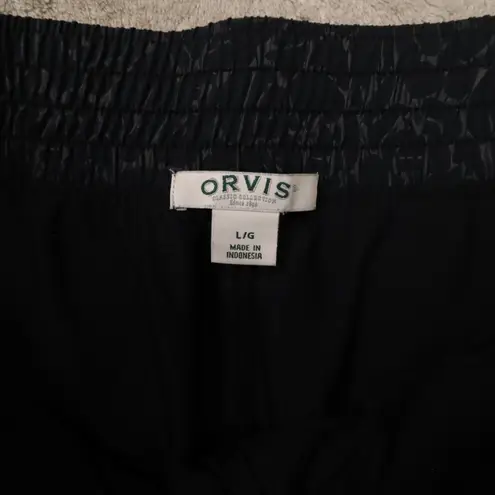 Orvis Womens Black Floral Travel Skort Pull On Embossed size Large