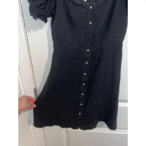 Show Me Your Mumu  Black Button-Front Mini Dress – Size Small