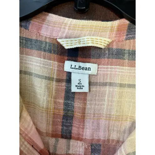 L.L.Bean Day Breeze Shirt Long Sleeve Button Front Small Vintage Khaki