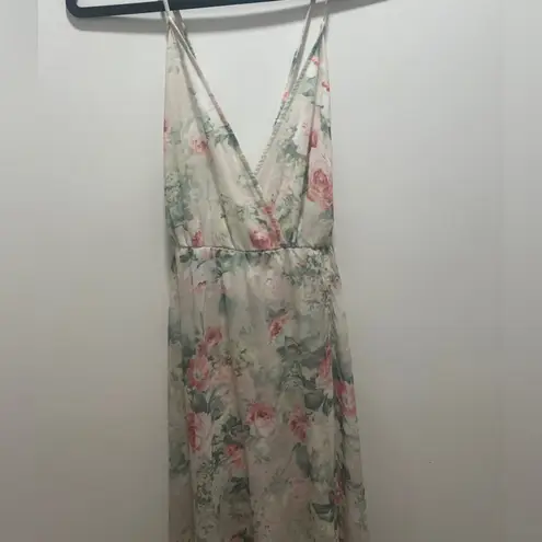 Aakaa  Floral Maxi Thin Back Cross Strap Summer Dress Size M Party Bridal Shower
