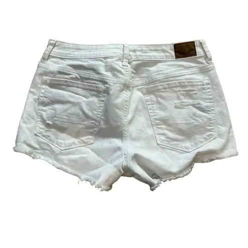 American Eagle  Outfitters Super Stretch X Hi-Rise Shortie White Denim Shorts