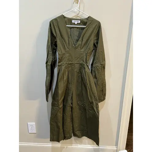 Andrea Iyamah Nia Culotte Jumpsuit Size XS 4/6 Olive Green New Resort Wear