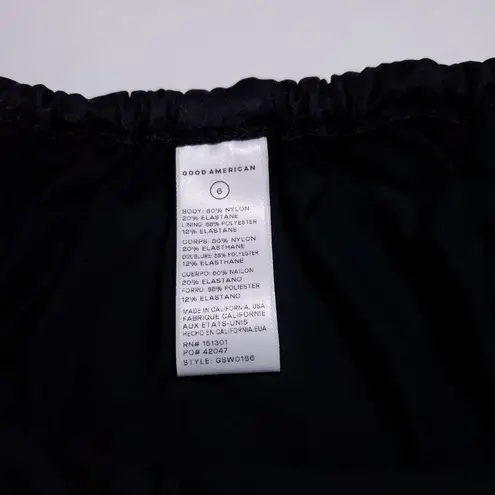 Good American  Shine Ruched Bikini Bottom Black Shimmer Plus Size 3XL 6