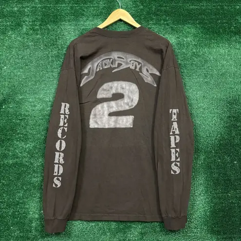 Travis Scott “Tapes Records” brown long sleeve shirt in size XXL