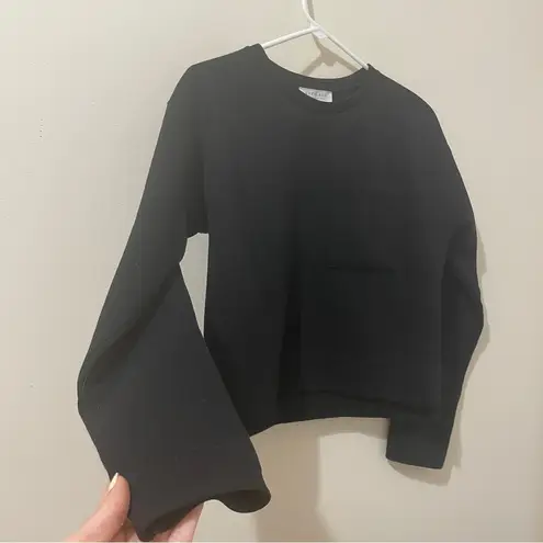 Everlane  Women’s Scuba Pullover Sweatshirt with Pocket Black Size Small