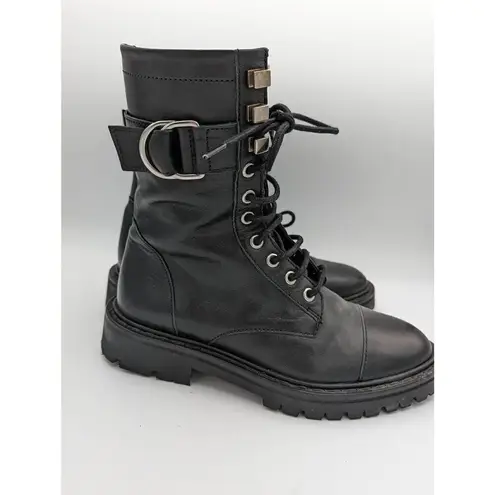 IRO Jaudie black leather combat boots size EU 38