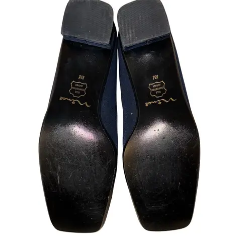 Nina Women's Blue Satin Block Heels Size 8M Formal Y2K 90s