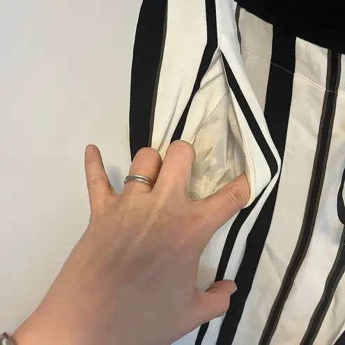 Lafayette 148 New York Hester Striped Wide-LegPull On Viscose Pants Sz M