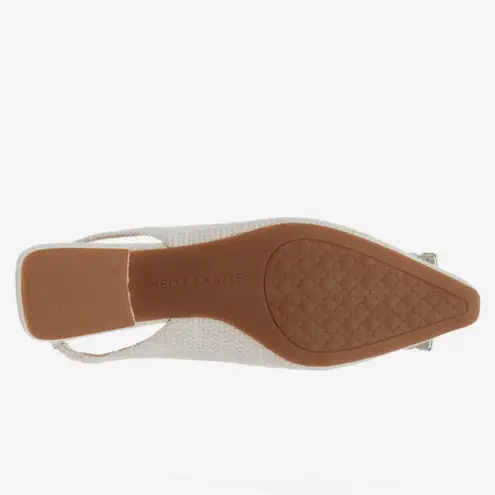 Kelly & Katie CREAM TWEED SNIP TOE SLINGBACK EMBELLISHED RHINESTONE BUCKLE size 7