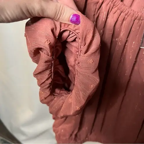 By The River Blush Pink Puff Sleeve Blouse Large