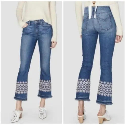 Derek Lam Womens Jane Mid Rise Flip Flop Flared Jeans Blue Size 26