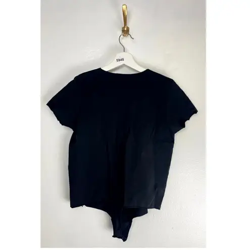 SKIMS Essential T-Shirt Thong Bodysuit in Onyx Black Size 4X/5X