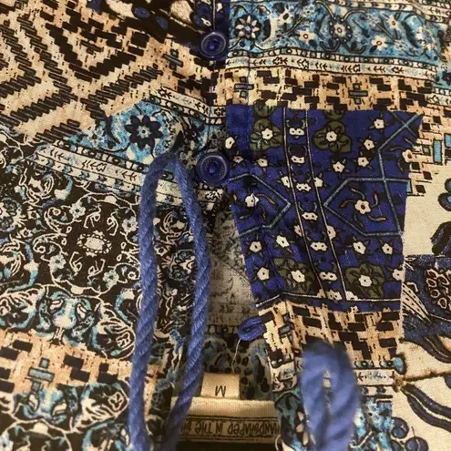 Jaase Anthropologie Boho Hippie Printed Babydoll Mini Dress