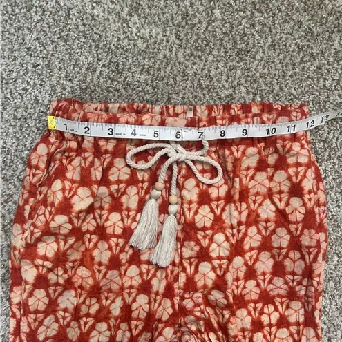 Faherty  Orange Pacific Beach Linen Pants Patterned Summer Vacation Comfy XS