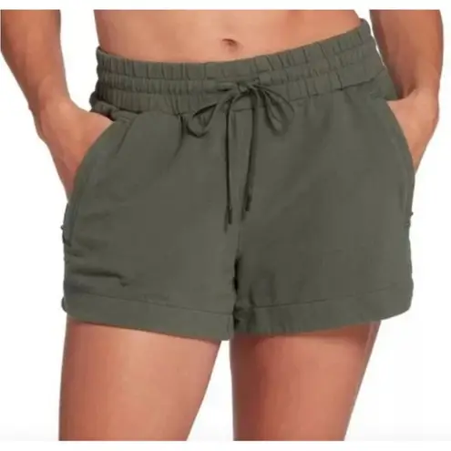 Calia By Carrie Underwood Olive Green Twill Activewear Shorts