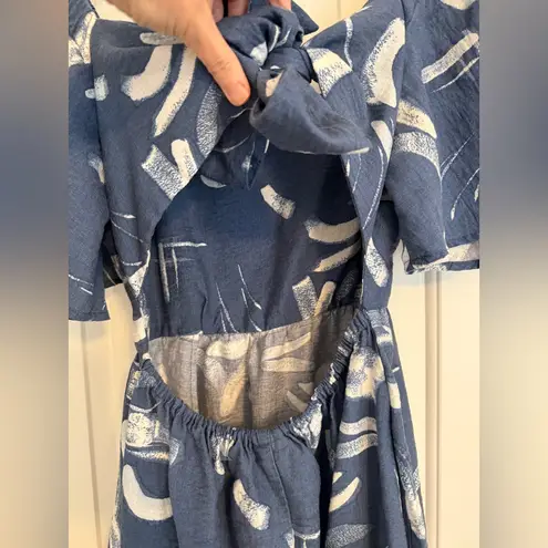 A New Day  Blue and White Flutter Sleeve Sundress Size Small thumbnail 10