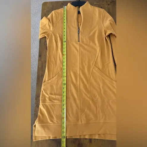 Tribal French Terry Mock Neck Short Dress Size Petite Small Mustard Yellow Gold