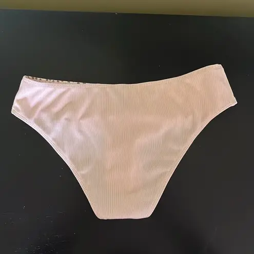 Beige & Black 2 Piece Ribbed Wrap V Neck Colorblock Criss Cross Tie Bac… Size M