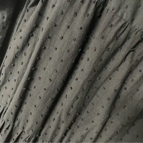 Natalie Martin BLACK Small COTTON LONG SLEEVE TIERED MAXI DRESS Tassel V Neck - Image 10