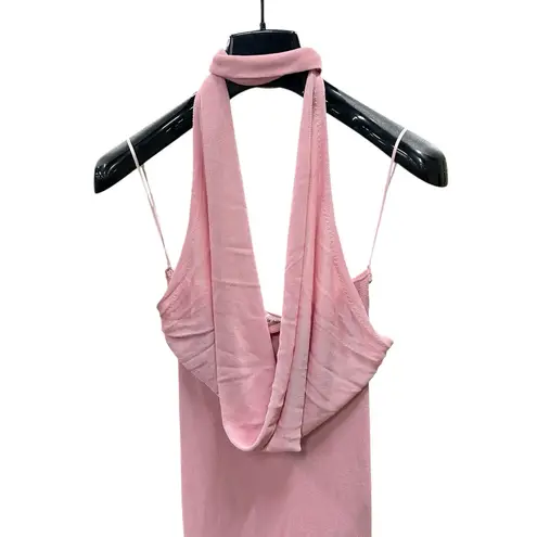 New Aya Muse Edo Halterneck Draped Maxi Dress S Light Pink