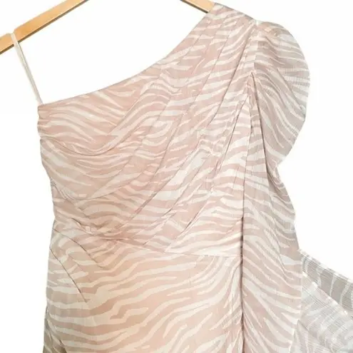 Misha Collection Jaylene One Shoulder Animal Print Cocktail Dress Women’s Size 2