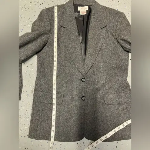 Worthington Vintage  Two Button Blazer Wool Grey Pockets Womens 14 Grandpa Preppy