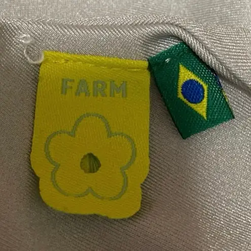 Farm Rio  Silver Metallic Sleeveless V-Neck Beach Swimwear Bodysuit Tank Top Sz M