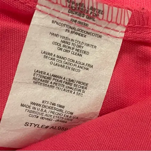 Dickies Vintage Y2K hot pink pinstripe slacks trousers straight leg pants juniors sz 11