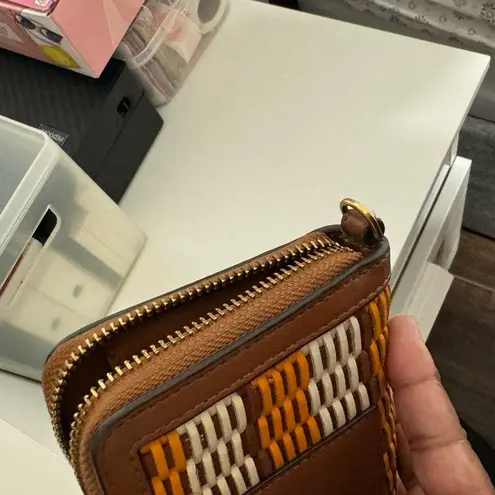 Tory Burch  Leather Striped Wristlet