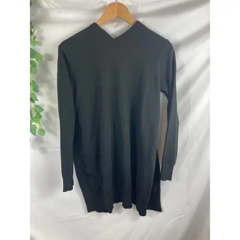 Sweet Romeo Simple Open Drape Pocket Knit Mid Thigh Length Cardigan S