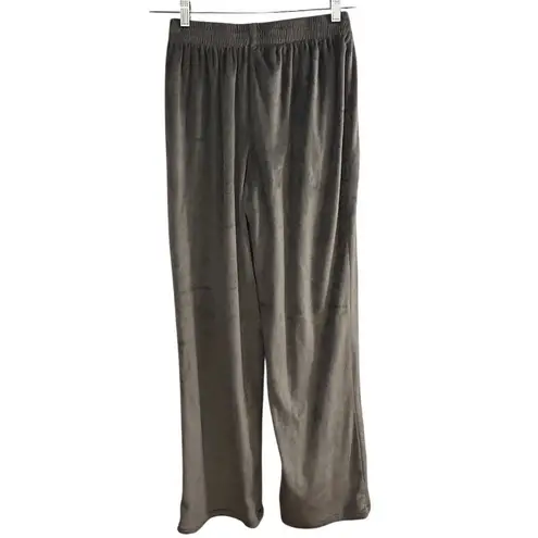 SKIMS Women's Gray Velour Wide-Leg High Rise Pull-On Pants Size S