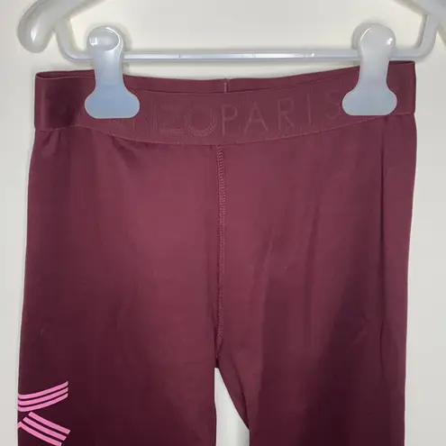 Kenzo logo printed spellout Bordeaux leggings size XS Purple