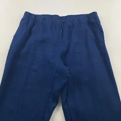J. Jill Dark Marine Blue Linen Cuffed Ankle Lounge Pant XL