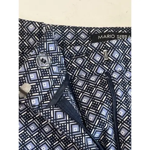 Mario Serrani Italy Blue Print Golf Shorts Women's Size 2 Stretch 8.5" inseam