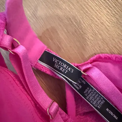 Victoria's Secret  Lingerie The Icon Push Up Teddy Pink Lace Size Medium  / 96 A - Image 10