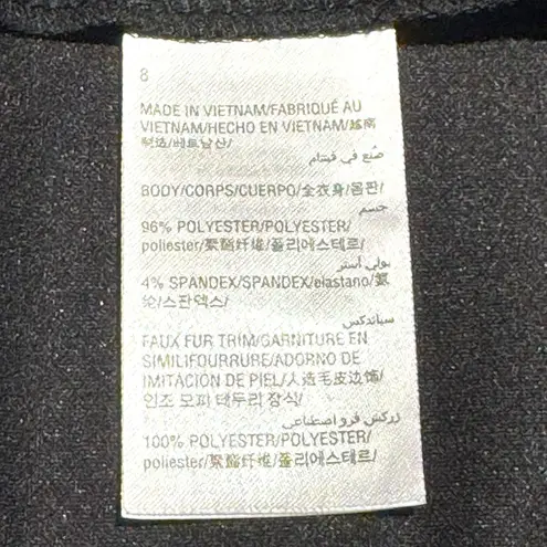 Alfani Faux Fur Trimmed Shift Dress Black 8