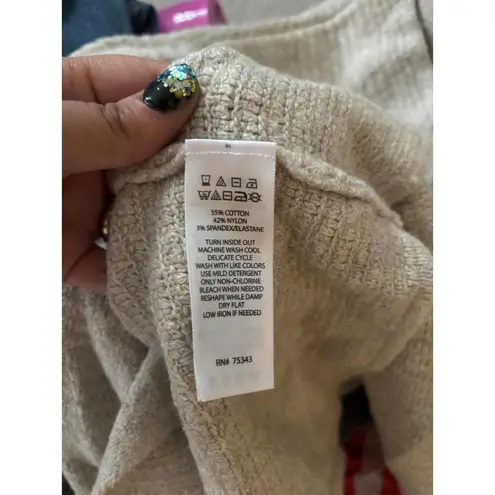 William Rast Vintage Y2K Long Beige Knit Cardigan Sweater