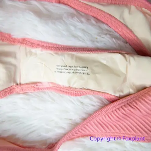 New! Set! Free People x Peony panel balconette highline pant bikini, size S Pink