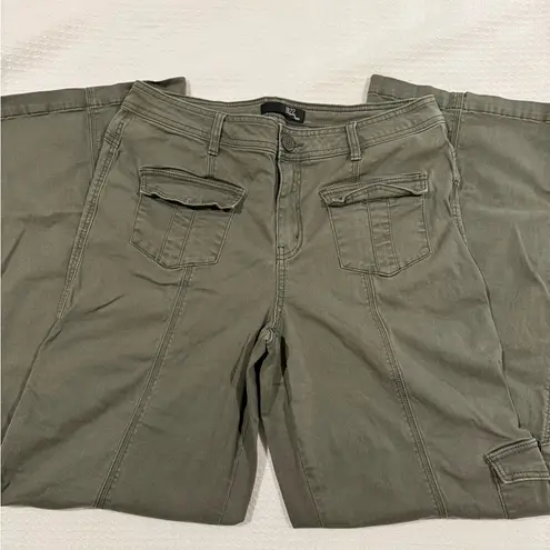 1822 Denim Army Green Grunge Y2K Wide-leg Cargo Pants Women’s 12/31 FLAW