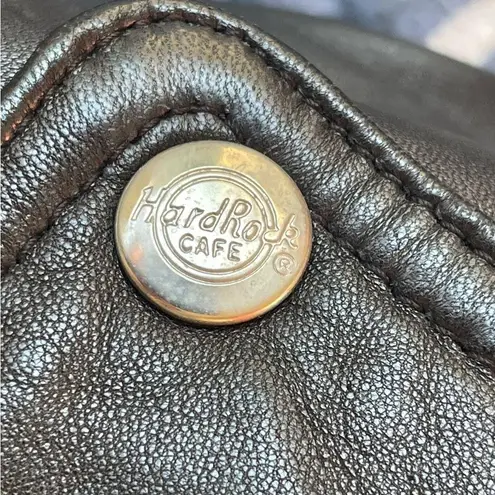 Hard Rock Cafe Save The Planet New York leather moto jacket