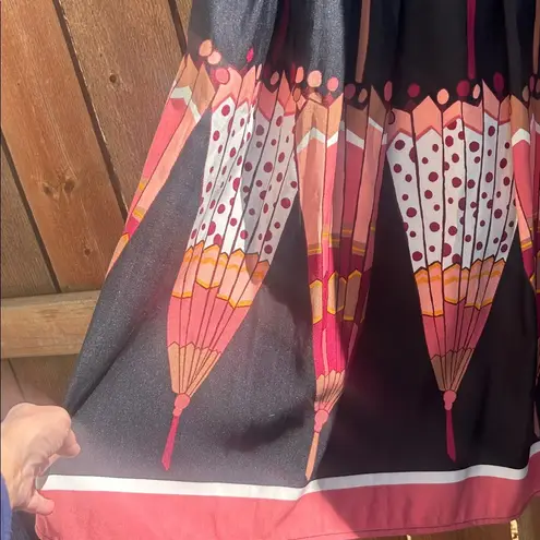 Eva Mendes Retro Pinup Umbrella Midi Skirt Sz 0 NWT Black