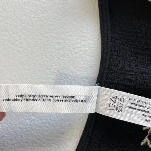 Bethany Mota Romper Shorts Womens Size XS Gauze Black Embroidered Faux Wrap Boho