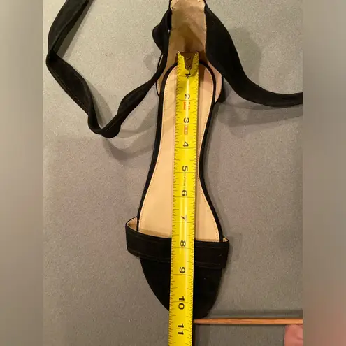 Ivanka Trump Suede Ballet Style Flats with ankle‎ wrap, Ivanka Trumph,Carthe, Black   Size 10