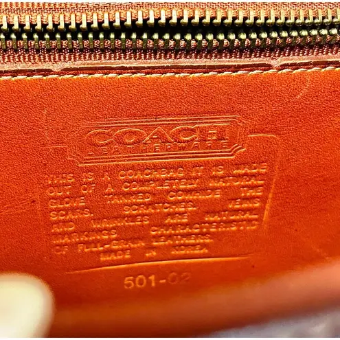 Coach Vintage 1980’s  Sheridan Mayfield Navy Blue Pebbled Leather w/ Brown Trims