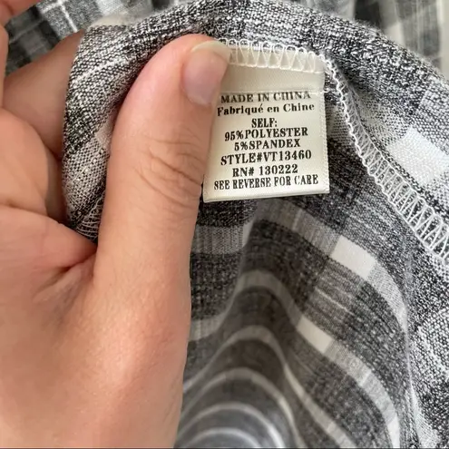 Very J Gingham Tassel Off Shoulder Blouse