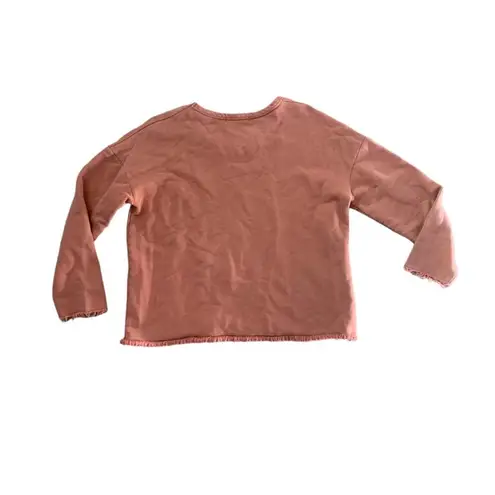 Mango  size small crewneck distressed revolve pullover sweatshirt burnt orange