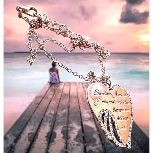 Sometimes I Whisper Miss You Necklace Rose Gold Color Loved One Beloved Pet New