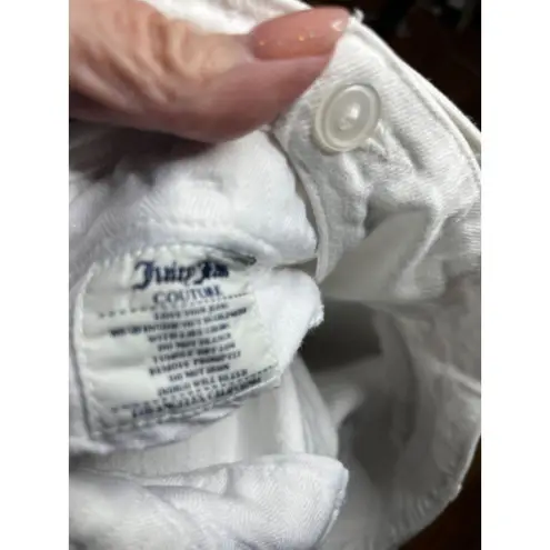 Juicy Couture Juicy Jean Couture White Denim Lace-Up Waist Cropped Jeans‎ Size 28